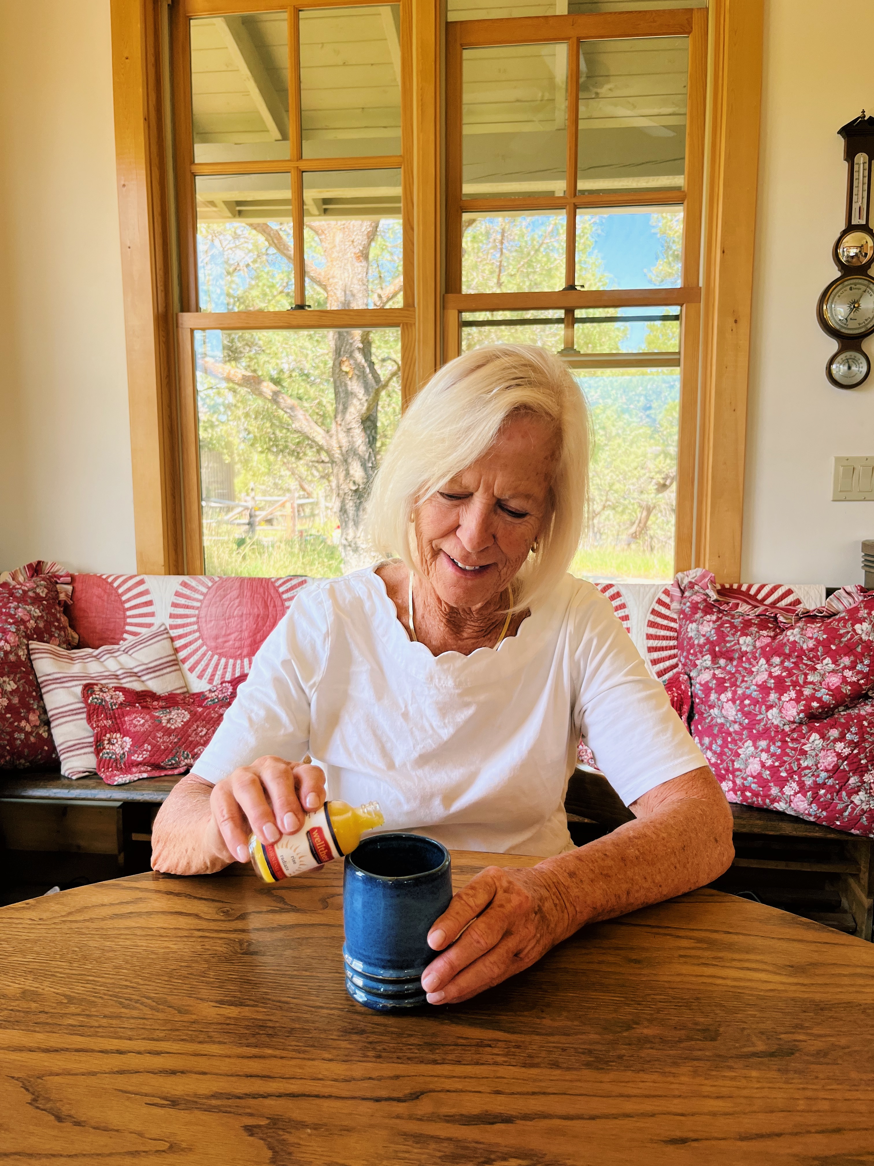 Lifestyle moment captures the daily ritual of starting the day with a nutrient-rich Morning Reset for sustained energy.