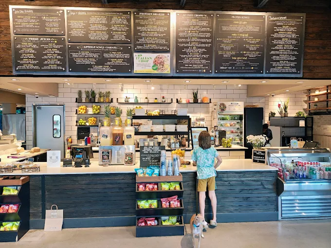 Interior counter and menu boards at Original ChopShop Buckhead Atlanta.
