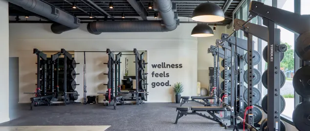 Strength and movement area at STAT Wellness Nashville Berry Hill with squat racks