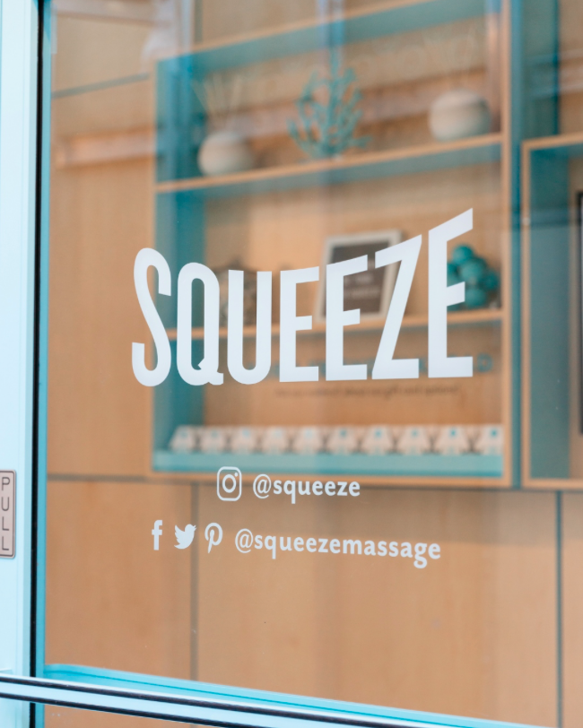 Squeeze Charlotte Park Road storefront door and signage