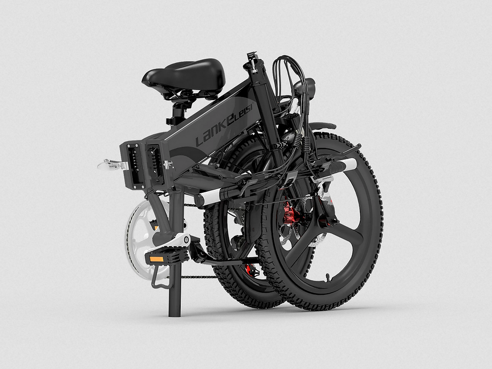 Miniaturbild: Gefaltetes schwarzes E-Bike