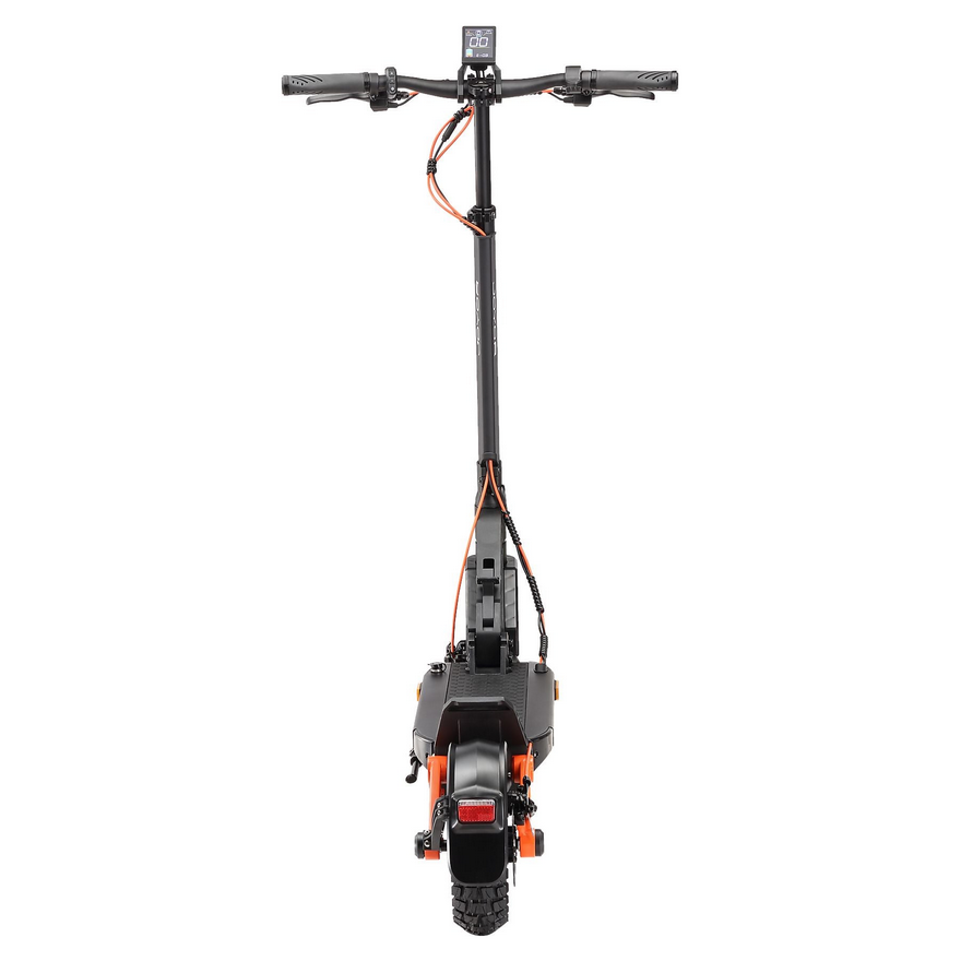 Miniaturbild: Schwarzer E-Scooter von vorne