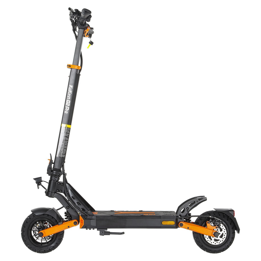 Schwarzer Kukirin G2P E-Roller mit orangen Akzenten