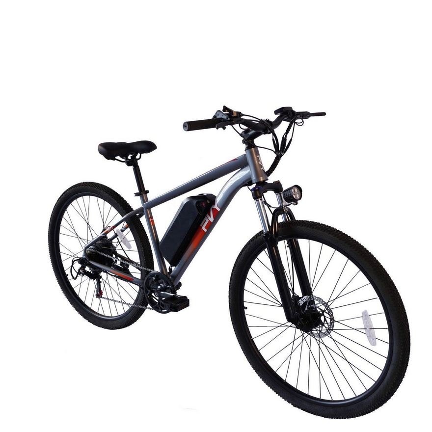 Graues E-Bike mit montiertem Akku
