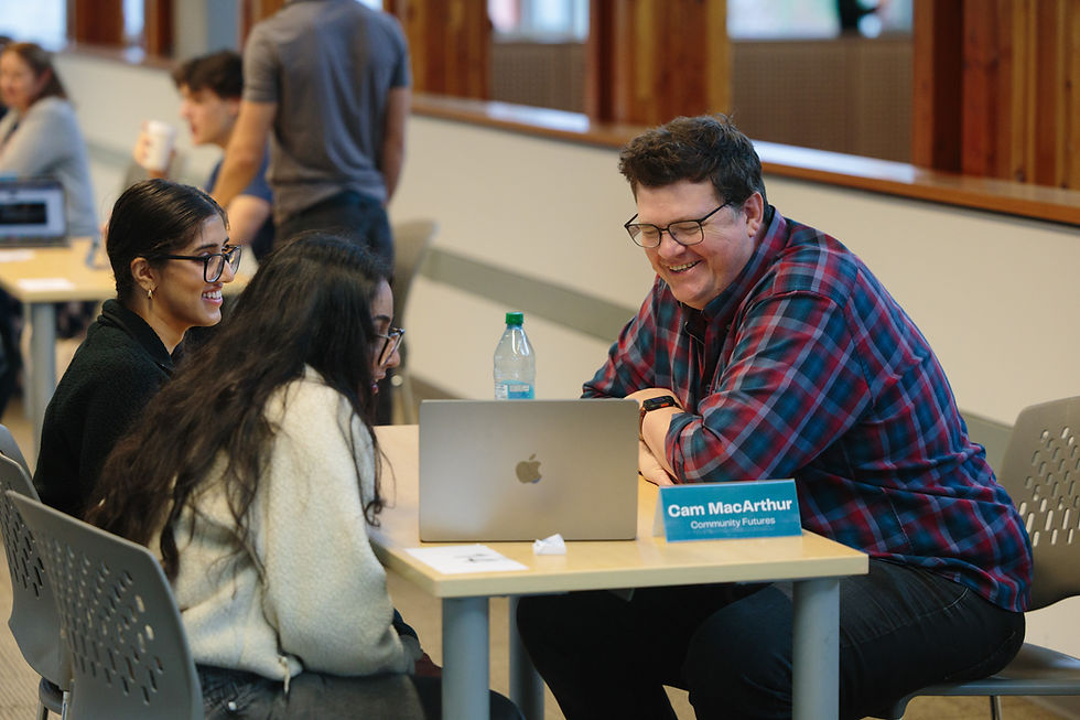 Community Futures Howe Sound Business Development Manager Cam MacArthur offers business advice at a Squamish Chamber Youth Connect event.