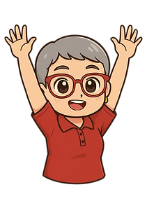 A cartoon image of Shoshana cheers you on.