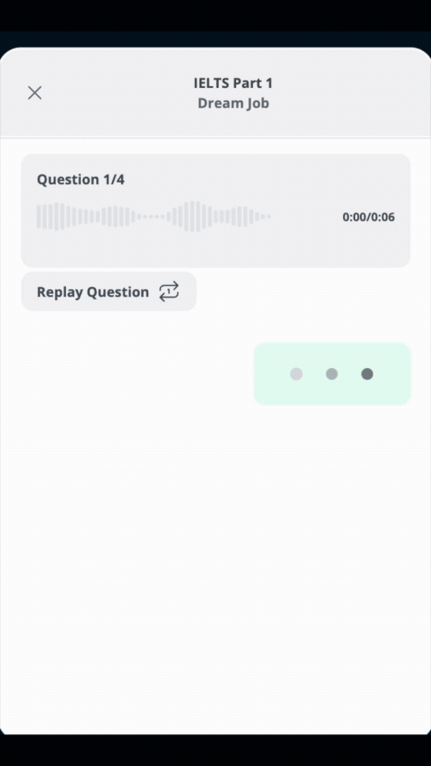 Gif showing a student taking a realistic mock IELTS exam.