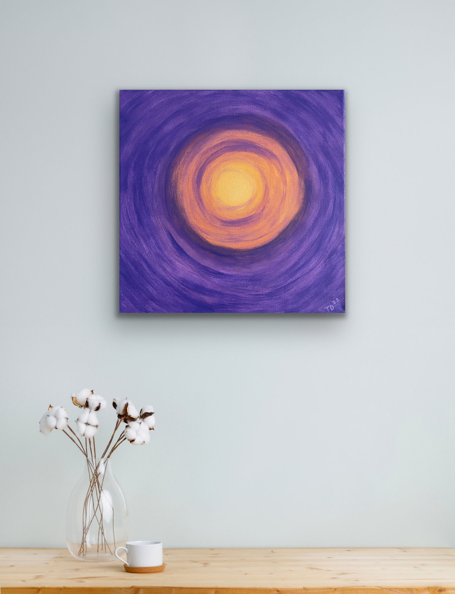 12x12" Visual Meditation Abstract Painting (varnished)