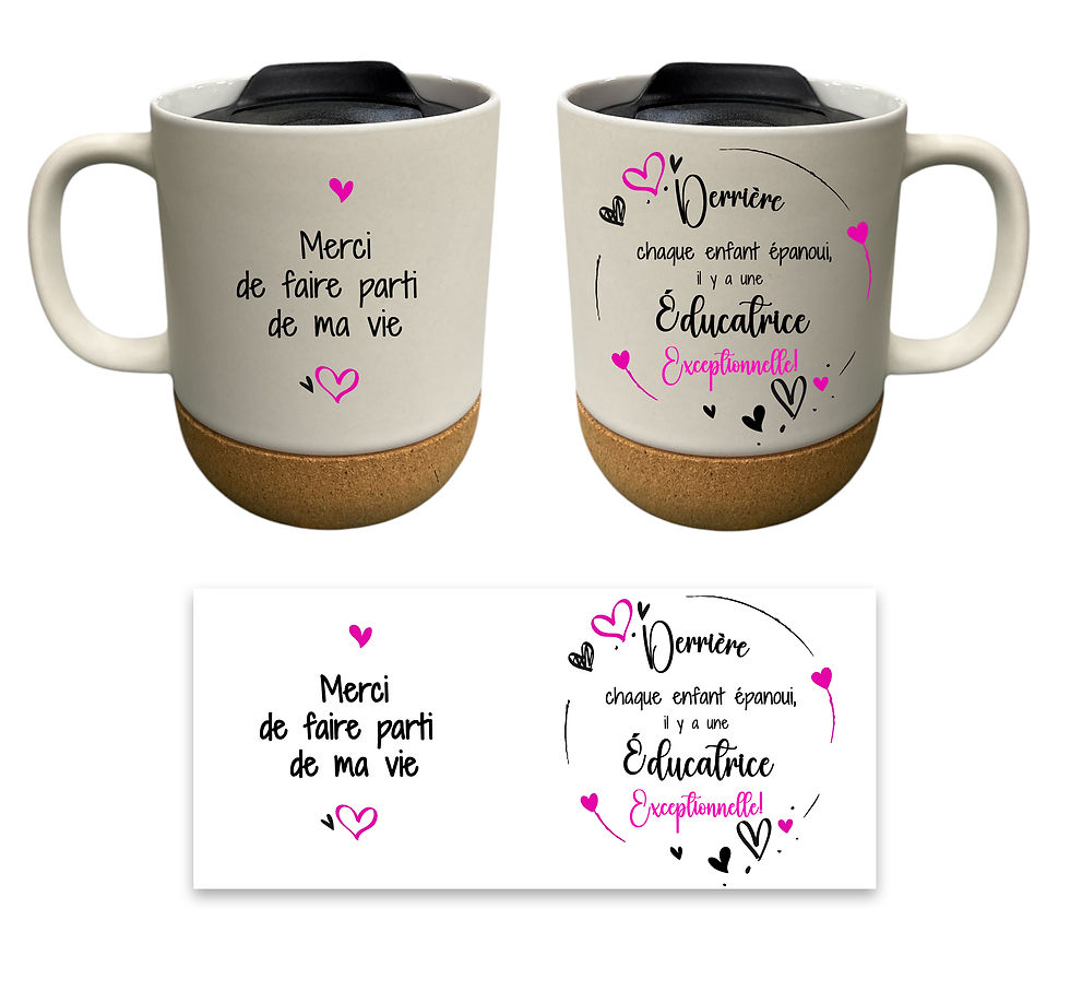 Tasse liège Merci de faire partie de ma vie