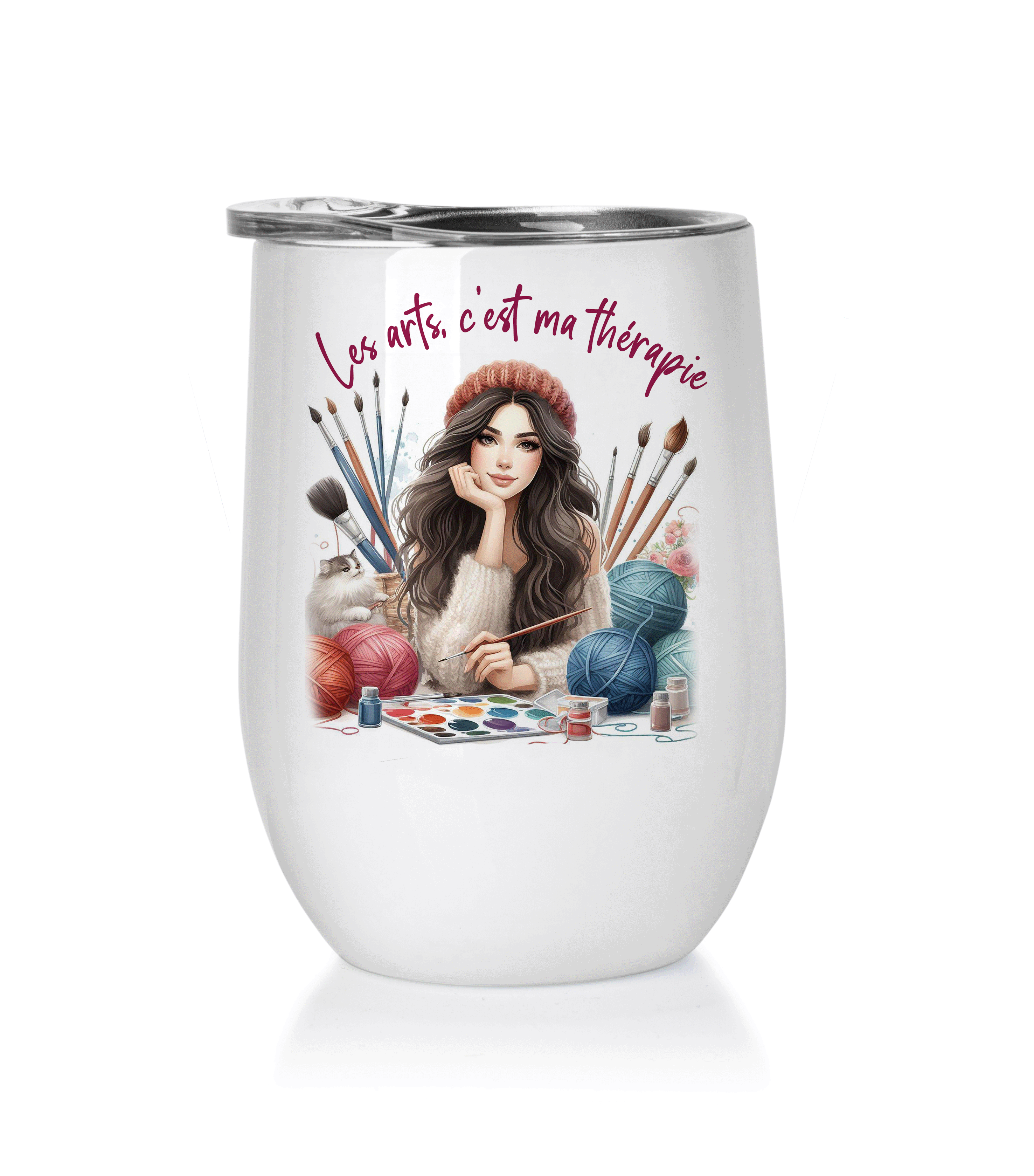 Verre de vin Les arts c'est ma thérapie