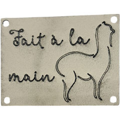 Miniature : Étiquette cuir - Lama - Fait à la main