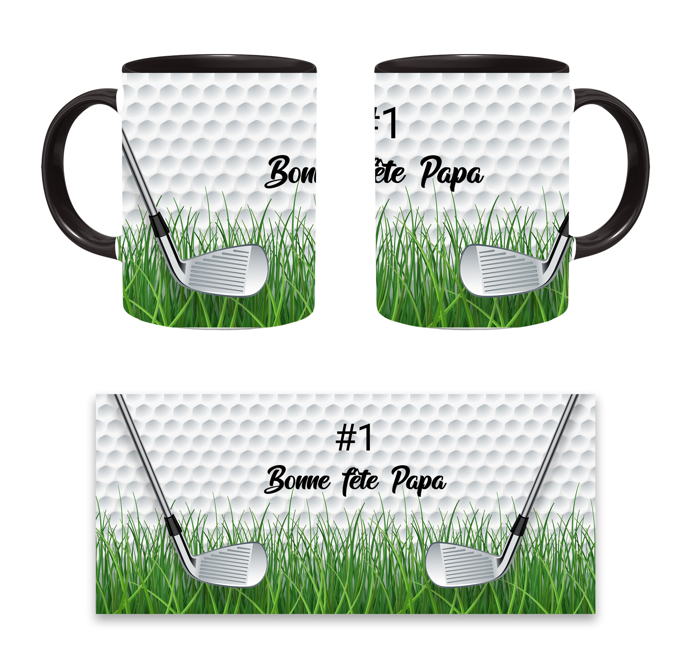 AC-Tasse 11 oz ou 15 oz Bonne Fête Papa Golf (6)