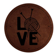 Étiquette cuir - Rond - Love