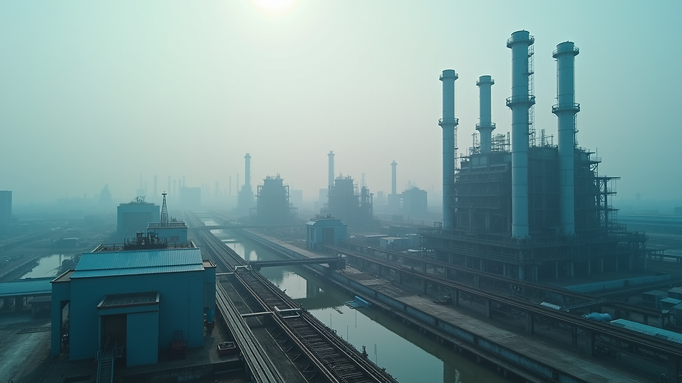 High angle view of a large industrial manufacturing facility in China