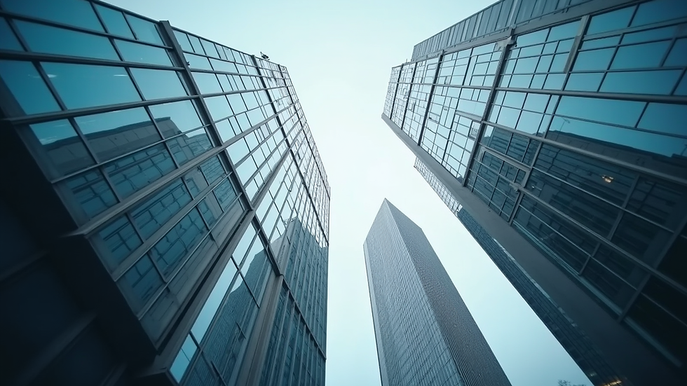 Eye-level view of a modern office building representing corporate consulting services
