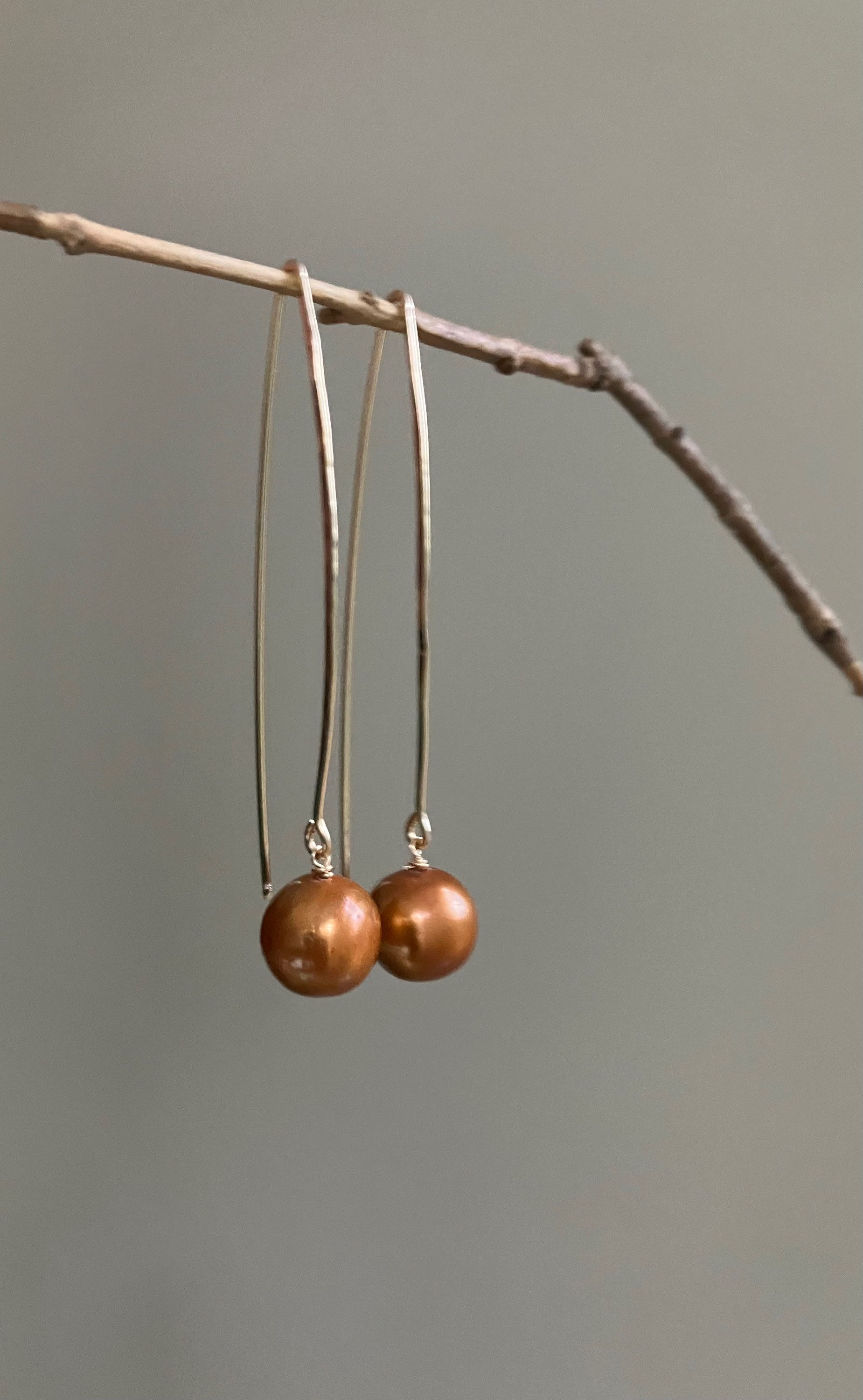 Long Back  Gold - Bronze Pearls