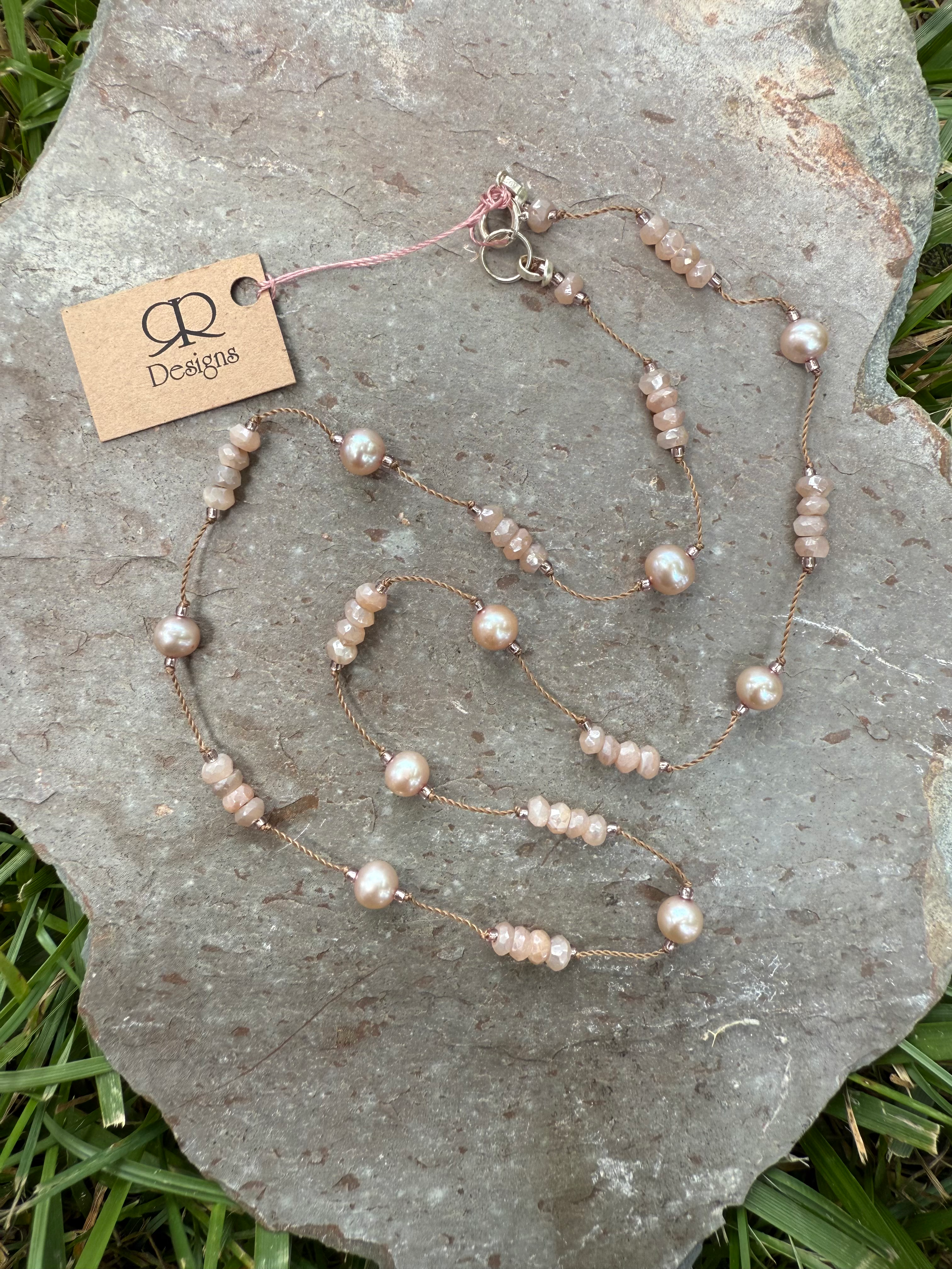 Knotted Up - Moonstone and Pearls