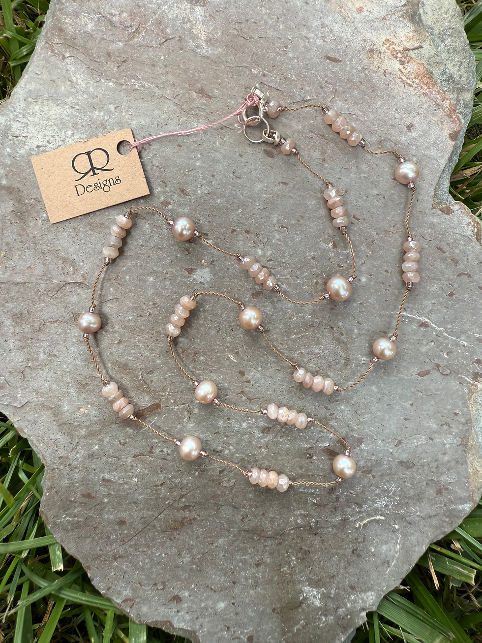 Knotted Up - Moonstone and Pearls
