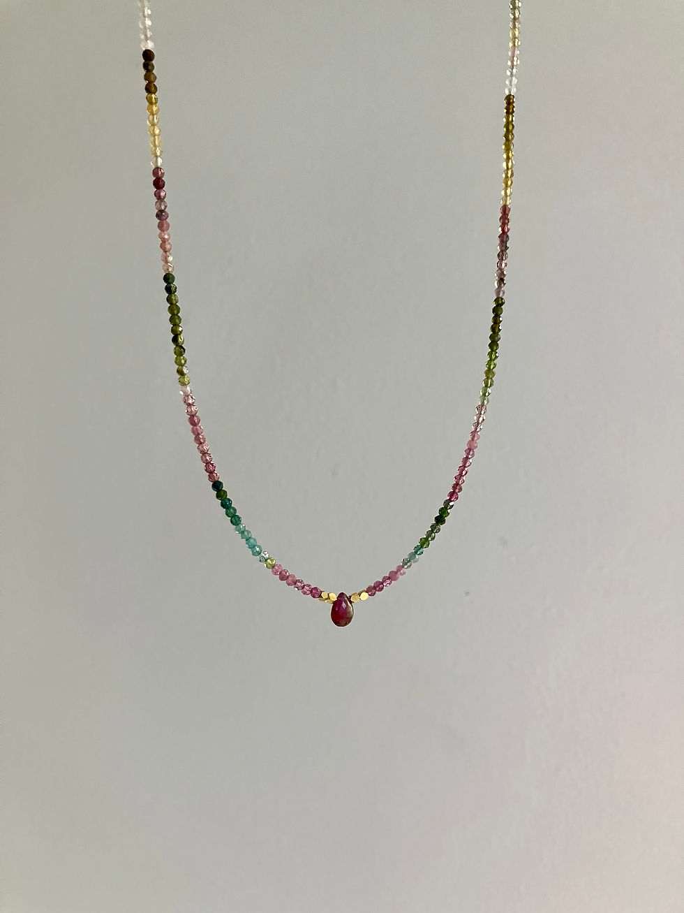 Thumbnail: Tourmaline  with Tourmaline Drop -Necklace 
