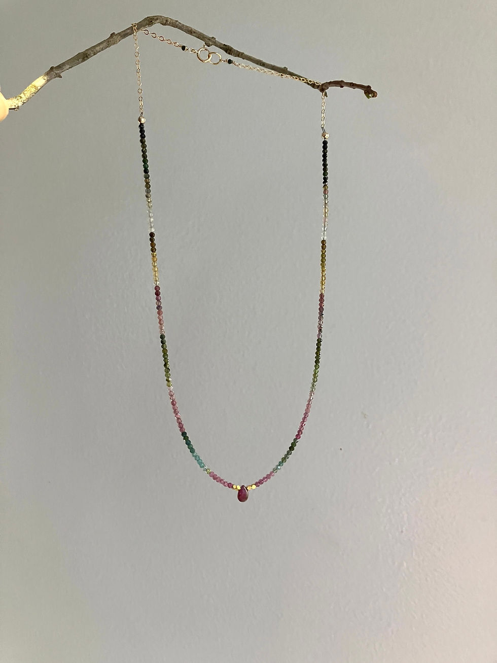 Thumbnail: Tourmaline  with Tourmaline Drop -Necklace 