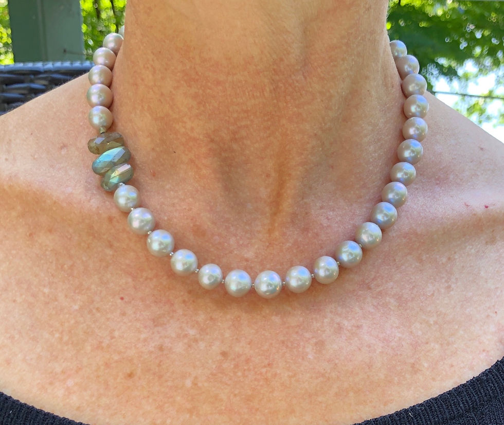 Pearl and Labradorite Necklace