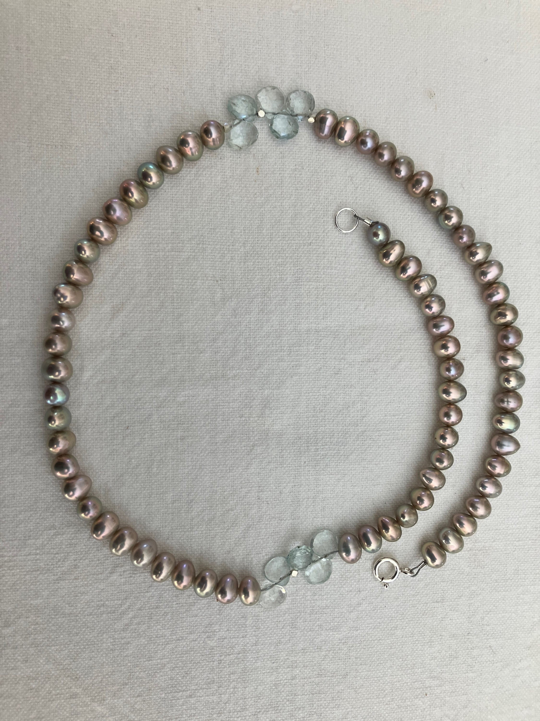 Spring Softness - Pearl and Aquamarine