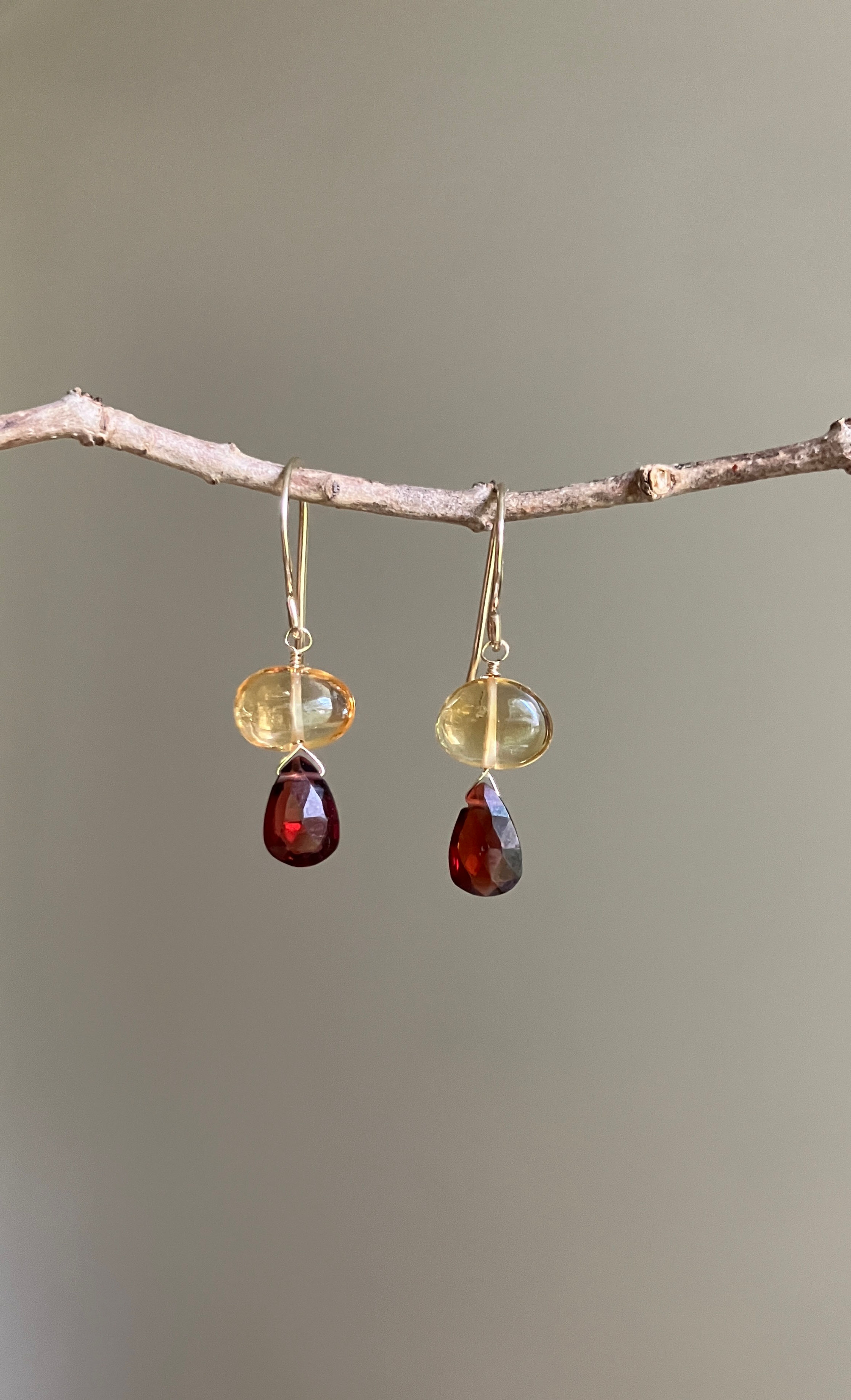 Butterfly - Citrine and Garnet