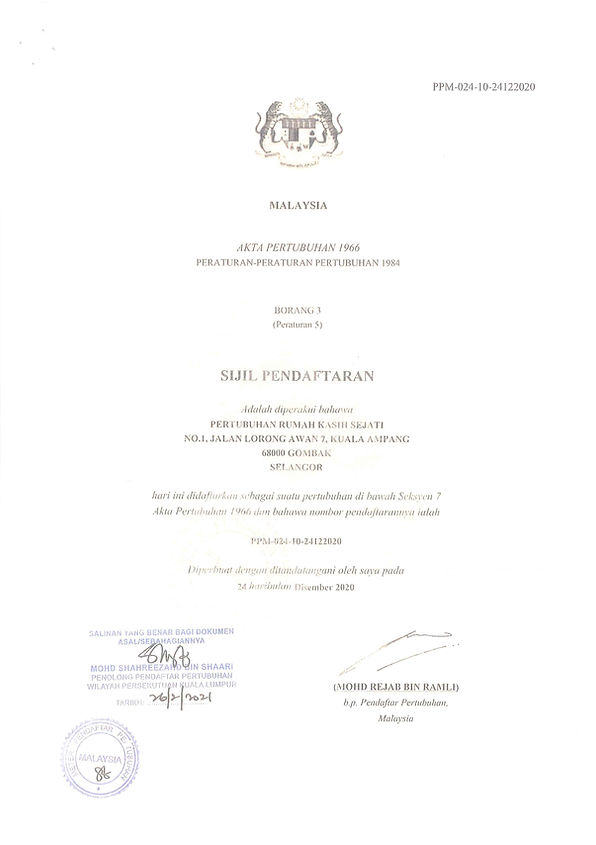 Sincere Love Home Care Centre Home JPPM Certificate