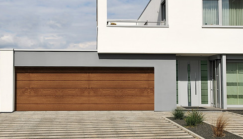 Timber look garage door