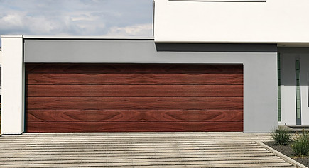Timber look garage door