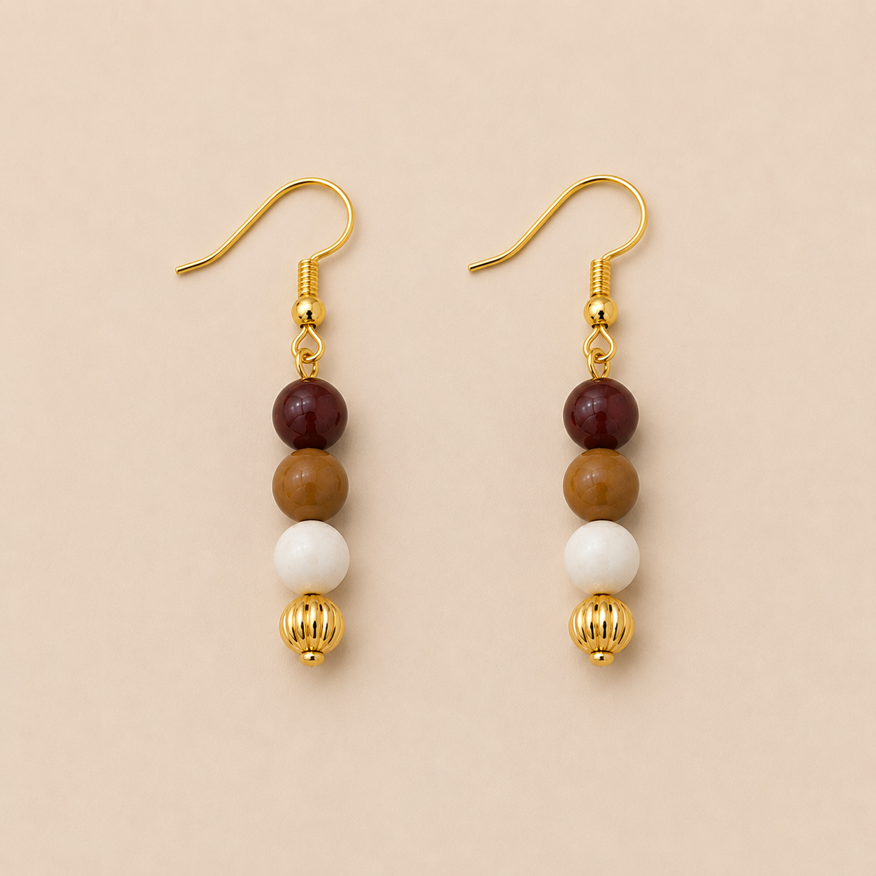Mackie - 6mm Mookaite Jasper Dangling Earrings