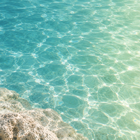 Soft aqua and turquoise tones inspired by clear ocean water