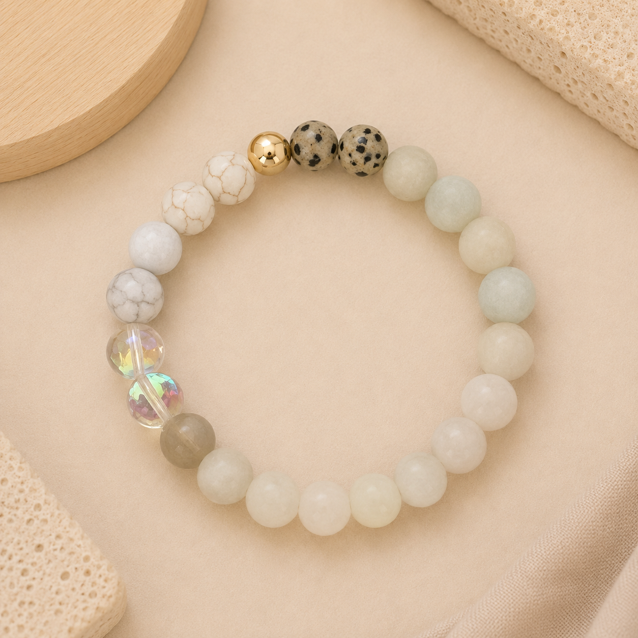 Lunea – Ivory Neutral Beaded Stone Bracelet
