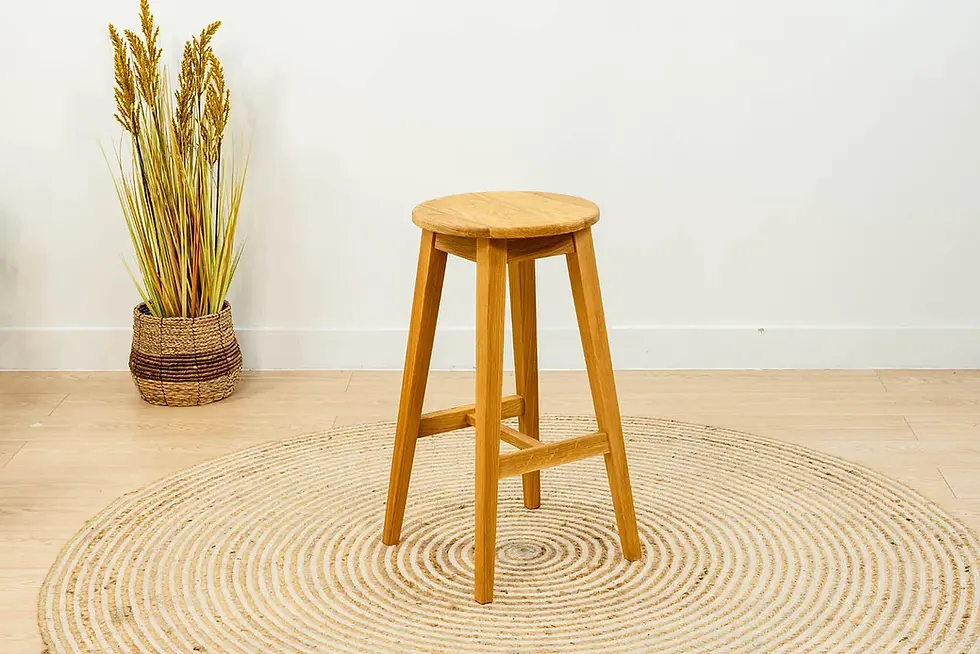 Stołek barowy dębowy Rona - lite drewno / olej - STÓŁ I KRZESŁO - SALON MEBLOWY