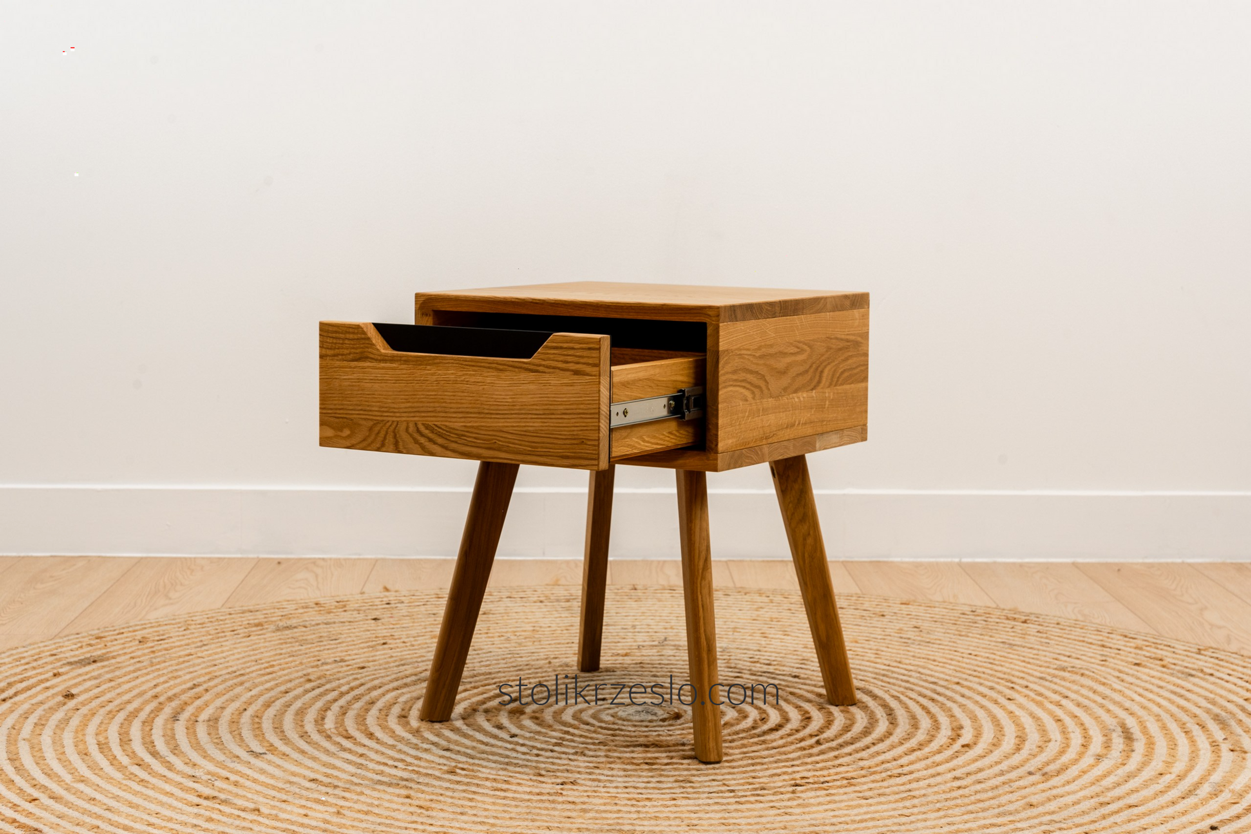 Szafka nocna dębowa Kreta - lite drewno / wosk - STÓŁ I KRZESŁO - SALON MEBLOWY