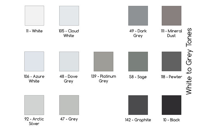 Fabric Color White to Grey