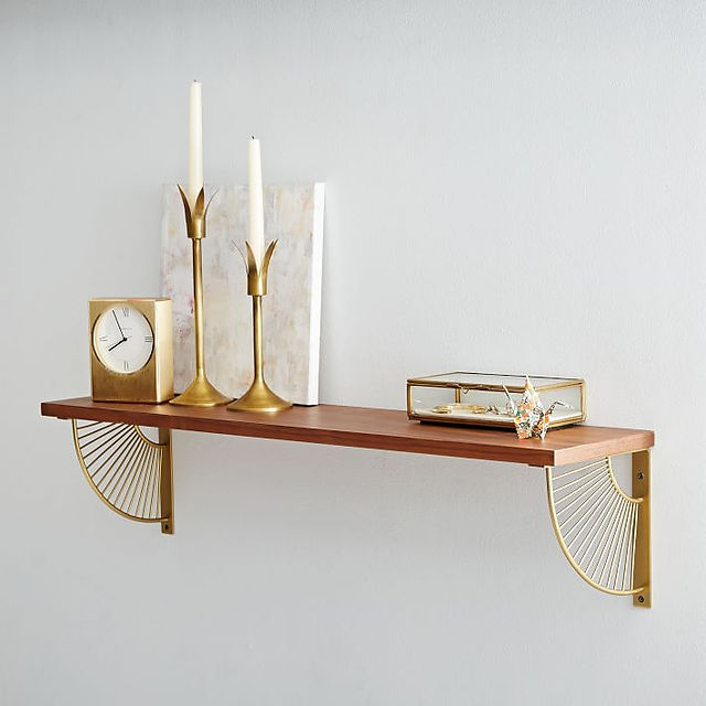 Gold & Wood Floating Shelves - $98