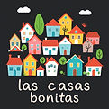a playful icon with many pretty houses, include words las casas bonitas.jpg