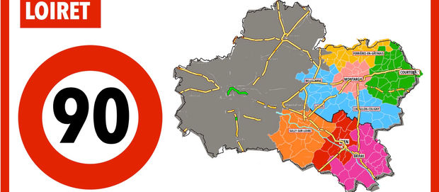 À la mi-octobre le Département du Loiret repassera 10 % de son réseau routier à 90 km/h, en tout 363