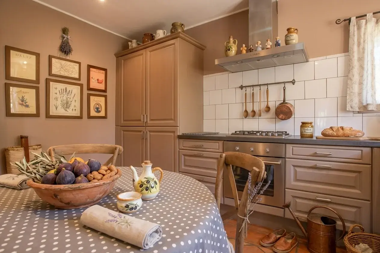 Cuisine de l'appartement climatisé, Mas des Bouteillans