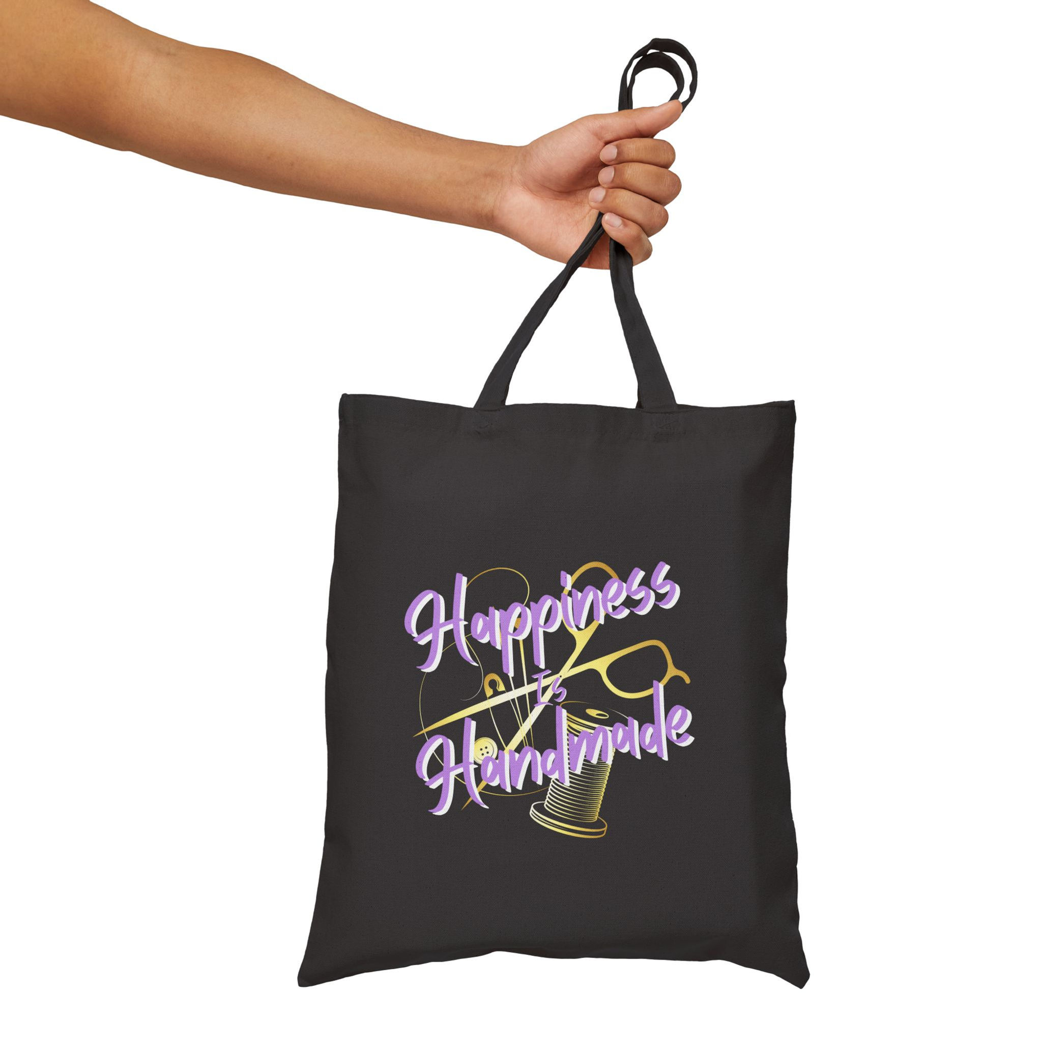 Happiness Is Handmade Tote Bag, Sewing, Crafting Lover Gift, Maker Gift