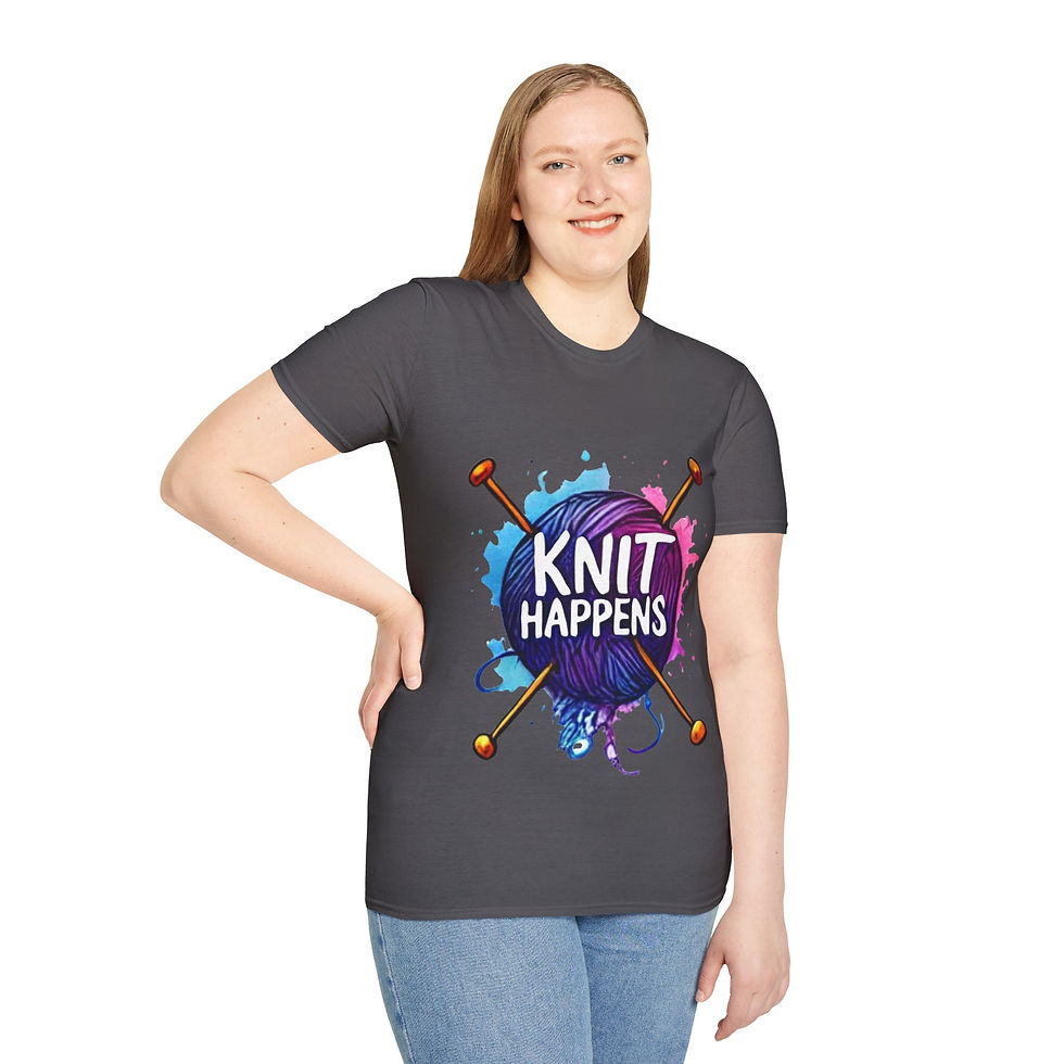 Thumbnail: Knit Happens T-Shirt | Funny Knitting Gift | Yarn Lover & Crafter Tee