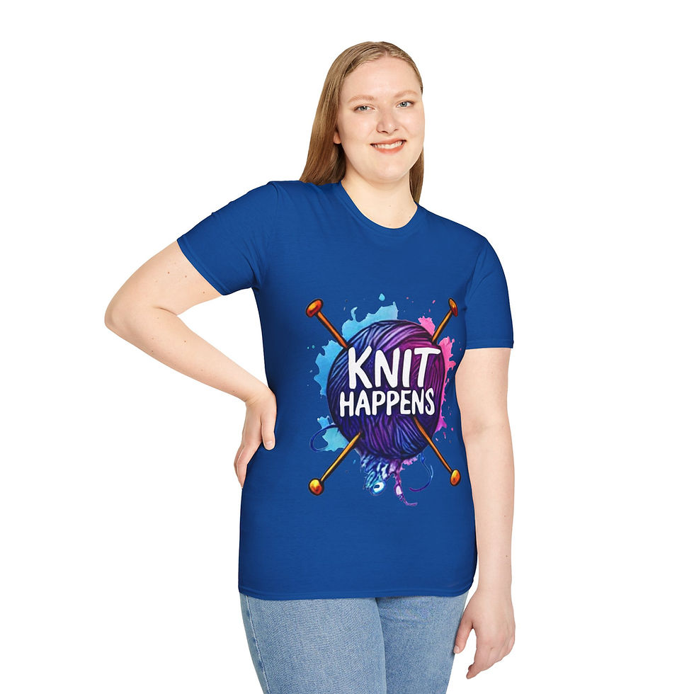 Thumbnail: Knit Happens T-Shirt | Funny Knitting Gift | Yarn Lover & Crafter Tee