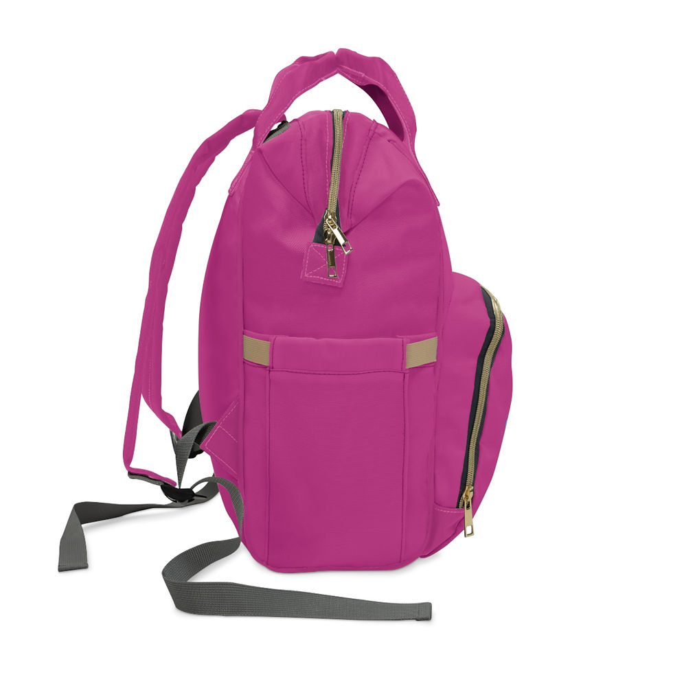 Thumbnail: Pink Knitting Craft Backpack — Funny Quote Diaper Bag