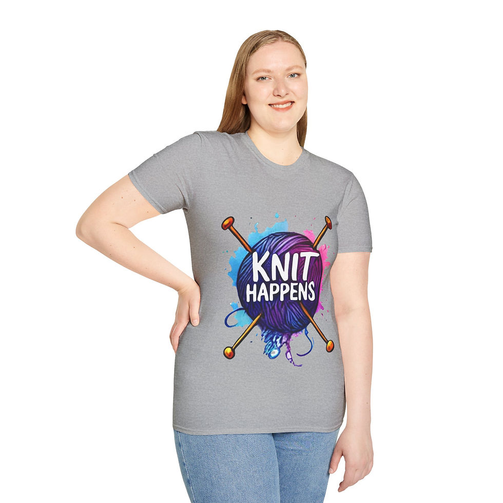 Thumbnail: Knit Happens T-Shirt | Funny Knitting Gift | Yarn Lover & Crafter Tee