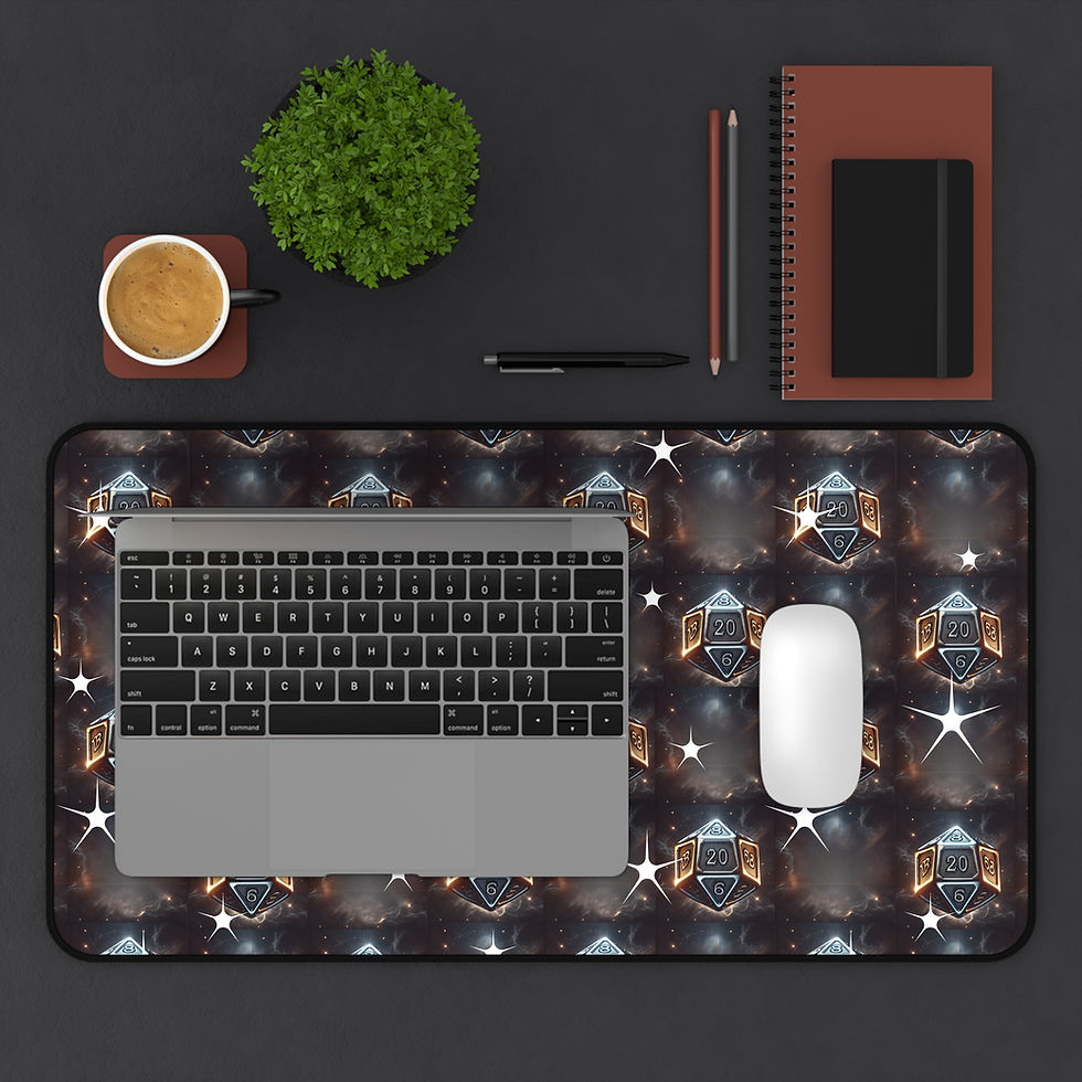 Thumbnail: D20 Dice RPG Desk Mat, Large Gaming Mouse Pad for Tabletop & PC Gamers