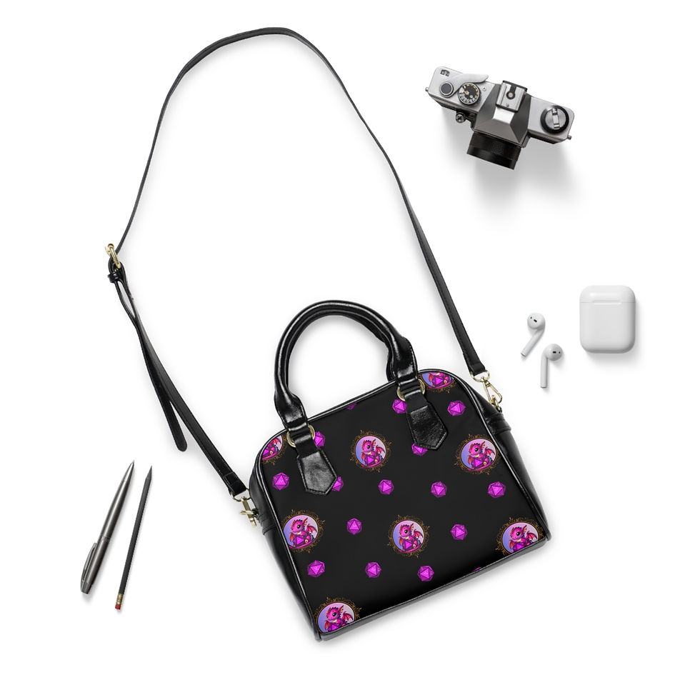 Thumbnail: Fantasy Dragon Dice Handbag, RPG Gamer Purse with D20