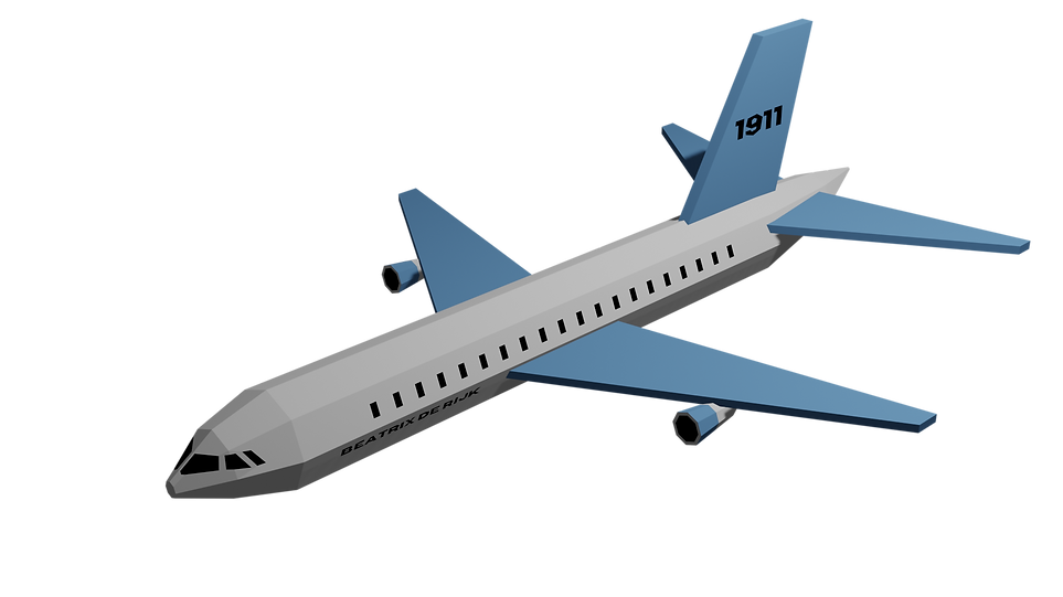 Dit groot grijze vliegtuig met zijn blauwe vleugels heeft een naam.