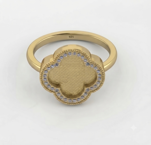 Halo Clover Ring