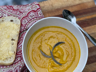 Butternut Squash Soup with Fried Sage